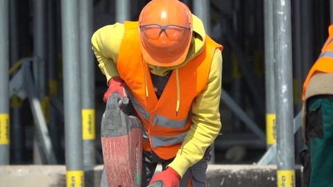 On the construction site, work on reinforcement, 250 fps HD, slomo Stock Footage 107201135