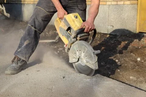Construction site, worker and tool 스톡 사진