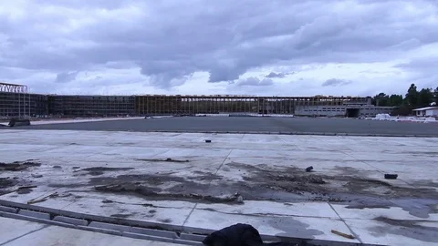 Construction site with worker Stock Footage 77099726