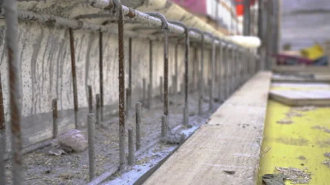 Construction site, workers, and building materials. Stock Footage 155032524