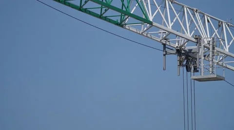 Construction site workers   building new apartments. silhouette crane working Video stock 57373890