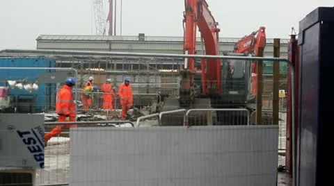 Construction site workers Stock Footage 10881911