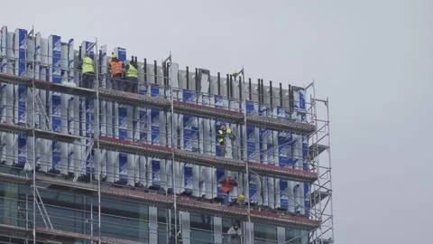 Construction site workers Stock Footage 151045565
