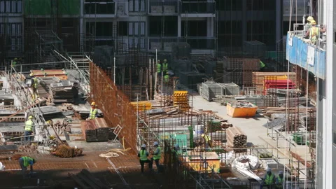 Construction site workers Vidéo 204895929