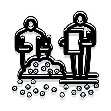 Construction site workers inspecting ground project development Stock Illustration