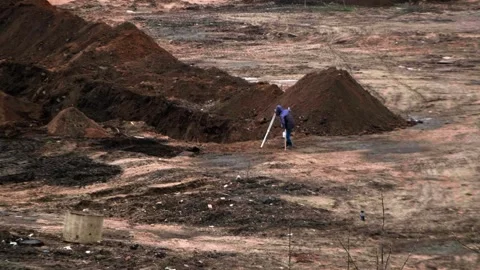 Construction site, workflow at the construction site, geodesy Stock Footage 241941153
