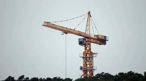 Construction site with working tower crane Видео 921343