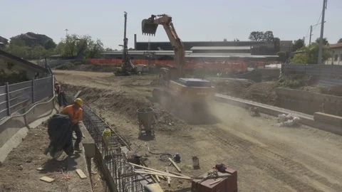 Construction Site Works Stock Footage 75041202