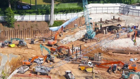 Construction site works time-lapse. 스톡 동영상 109476853