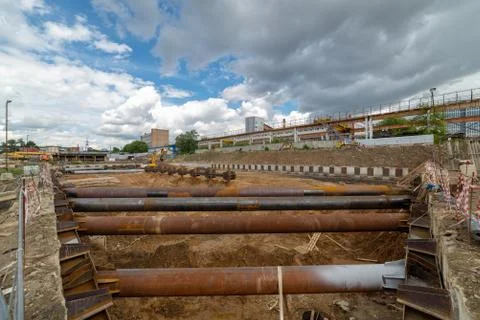 Construction site. Zero cycle construction work. 스톡 사진