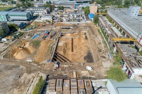 Construction site. Zero cycle construction work. 스톡 사진