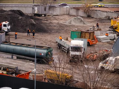 Construction site. Zero cycle construction work. Foundation pit. 写真素材