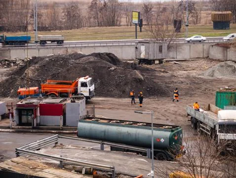 Construction site. Zero cycle construction work. Foundation pit. 写真素材