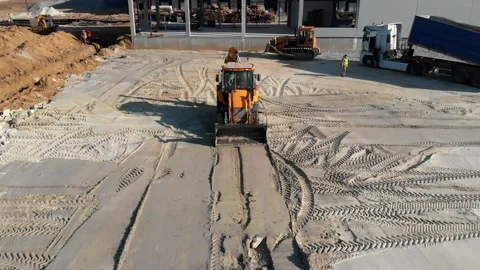 Construction sites and workers under construction, mixers and excavators, steel Stock Footage 142886325