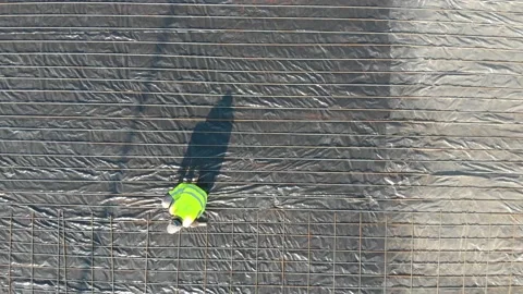 Construction sites and workers under construction, mixers and excavators, steel Stock Footage 142892906