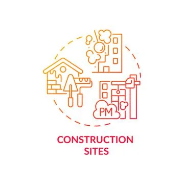 Construction sites concept icon Stock Illustration