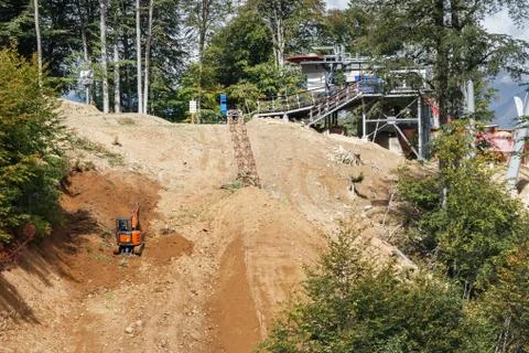 Construction of a ski slope Stock Photos