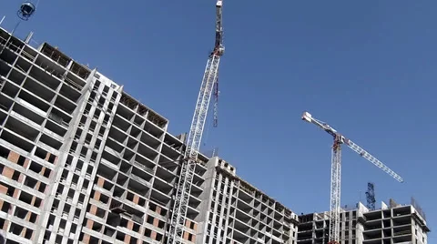 Construction of a skyscraper bottom view time lapse Stock Footage 38859799