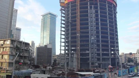 The Construction of Skyscraper City Stock Footage 71994636