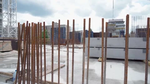 Construction of a skyscraper. Concrete base Stock Footage 278236684