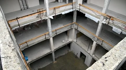 Construction of a skyscraper Stock Footage 254338513