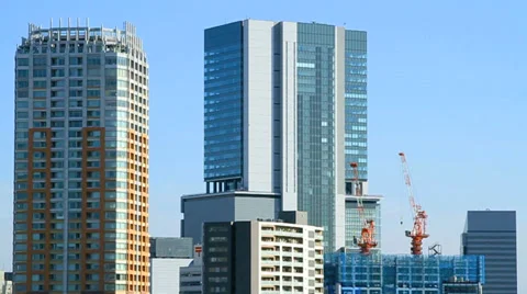 Construction of a skyscraper in one of the districts of Tokyo. Stock Footage 37171929