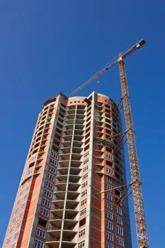 Construction of skyscraper Stock Photos