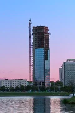 Construction of a skyscraper Stock Photos