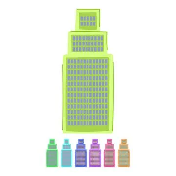Construction skyscraper vector cartoon graphic Stock Illustration