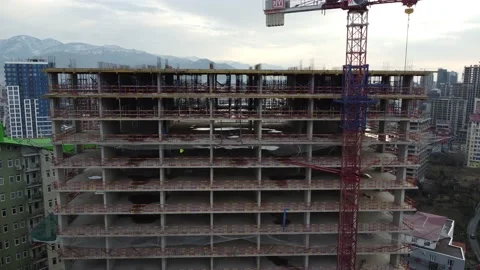 Construction of skyscrapers in Batumi Stock Footage 223672177