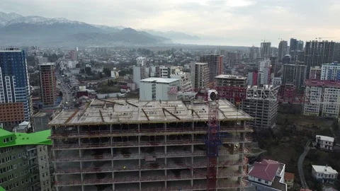 Construction of skyscrapers in Batumi Stock Footage 223672180