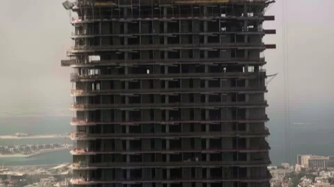 Construction of skyscrapers, construction in dubai Stock Footage 235785767