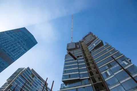 Construction of skyscrapers Stock Photos