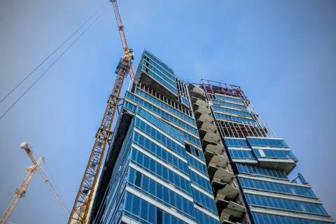 Construction of skyscrapers Stock Photos