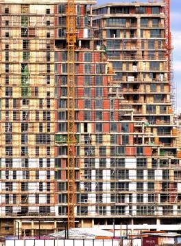 Construction of skyscrapers Stock Photos