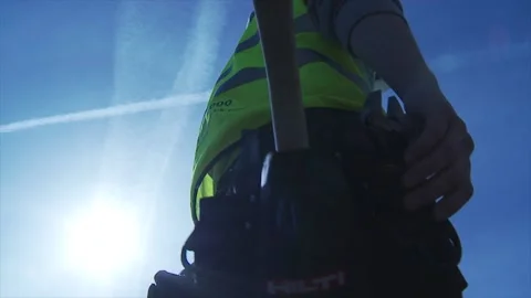 Construction Slow Motion Worker (3) Stock Footage 150163103