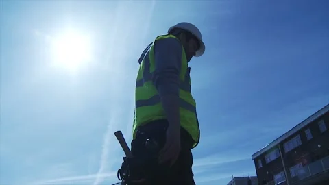 Construction Slow Motion Worker Stock Footage 150163113