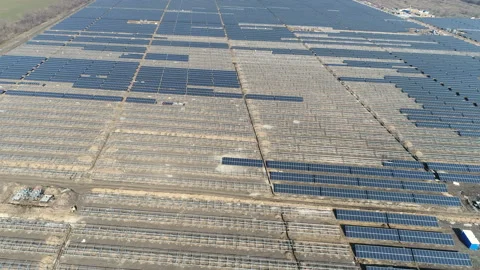 Construction of a solar power station Video stock 104459531
