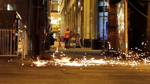 Construction Sparks Stock Footage 79017729