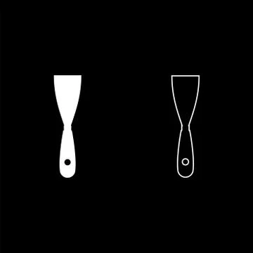 Construction spatula Putty knife Spackling tool Building hand instrument Buil Stock Illustration