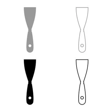 Construction spatula Putty knife Spackling tool Building hand instrument Buil Stock Illustration
