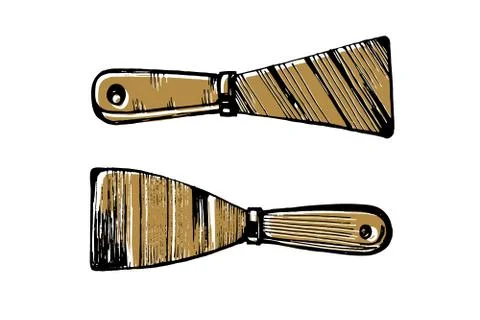 Construction spatula sketch Stock Illustration