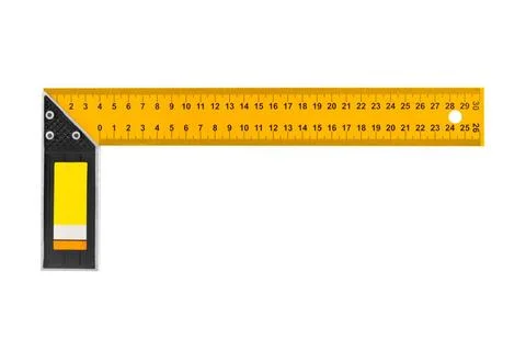 Construction square triangle ruler Construction square triangle ruler isol... Stock Photos