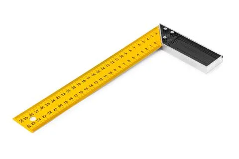 Construction square triangle ruler Construction square triangle ruler isol... Stock Photos