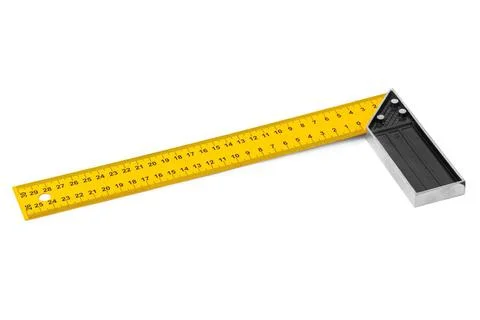 Construction square triangle ruler Construction square triangle ruler isol... Stock Photos