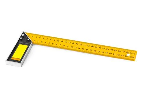 Construction square triangle ruler Construction square triangle ruler isol... Stock Photos