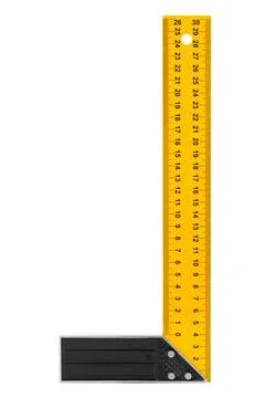 Construction square triangle ruler Construction square triangle ruler isol... Stock Photos