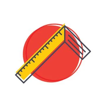Construction square triangle ruler icon Stockillustratie
