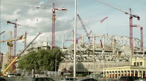 The construction of the stadium. Stock Footage 65131145