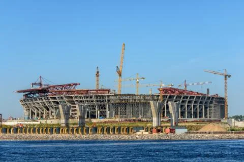 Construction of stadium 스톡 사진